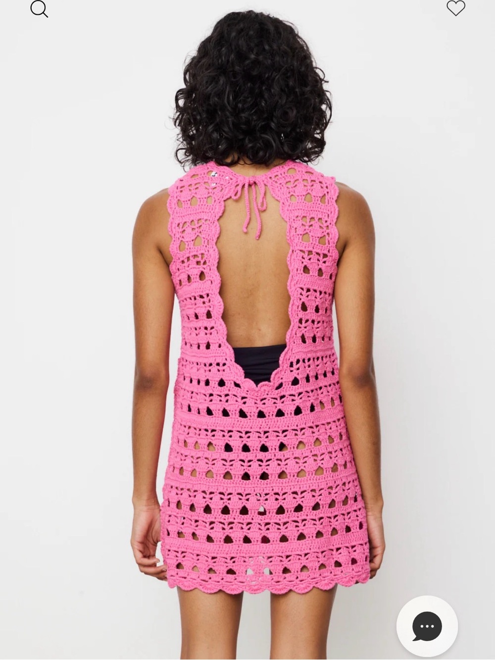 Ganni Crochet Cover Up Tunic in Shocking Pink S - Picture 3 of 15